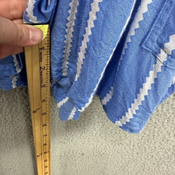 Anthropologie‎ Beachgold Women's Large Blue Cream Striped Jetsetter Romper Boho - Picture 5 of 7